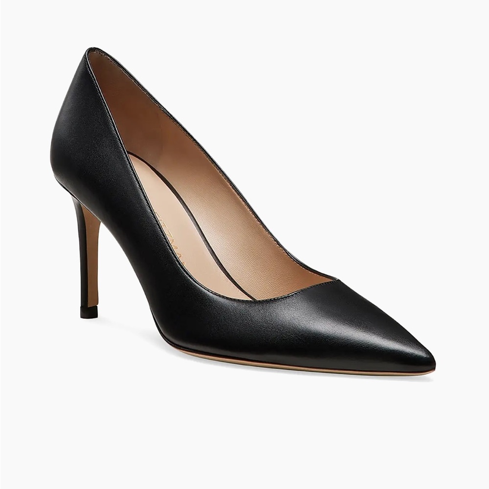 STUART WEITZMAN women 
Leigh 75 leather pumps black size 5 NEW 
$495